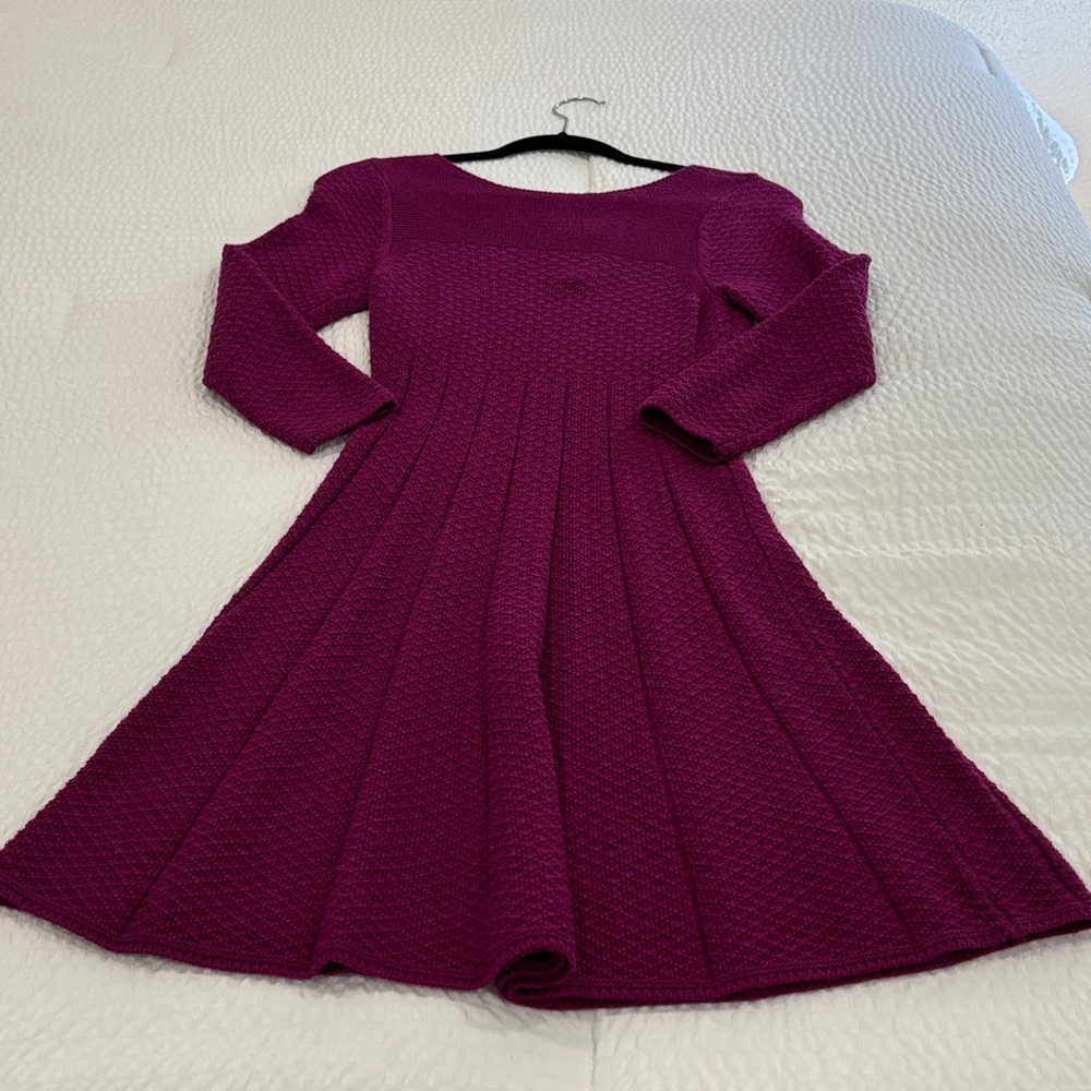 The Limited sweater Dress in Vibrant Magenta with gold zipper women’s xs
